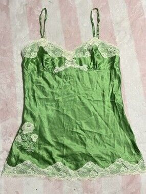 Express Green Lace Trim Cami Mini Dress Sleeveless Party Cocktail Night Out